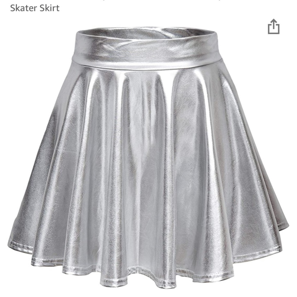 Women’s Shiny Metallic Skater Skirt